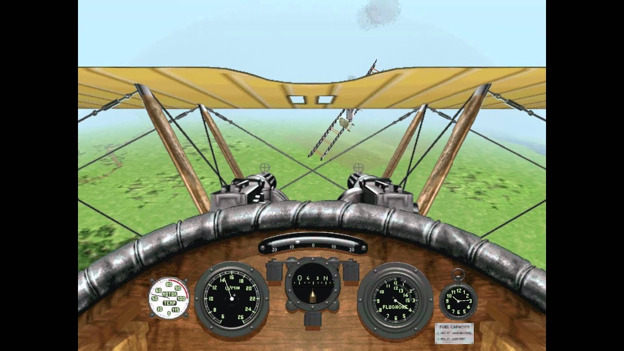 Red Baron 3D: Gameplay on Windows 7, 8.1, 10 with Glide, 3dfx, 1920x1080