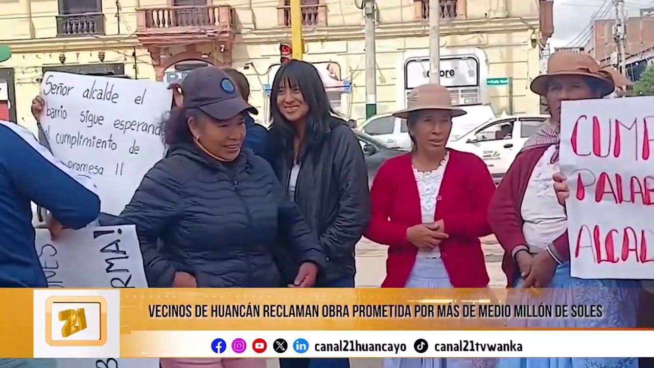 Vecinos de Huancán reclaman obra prometida