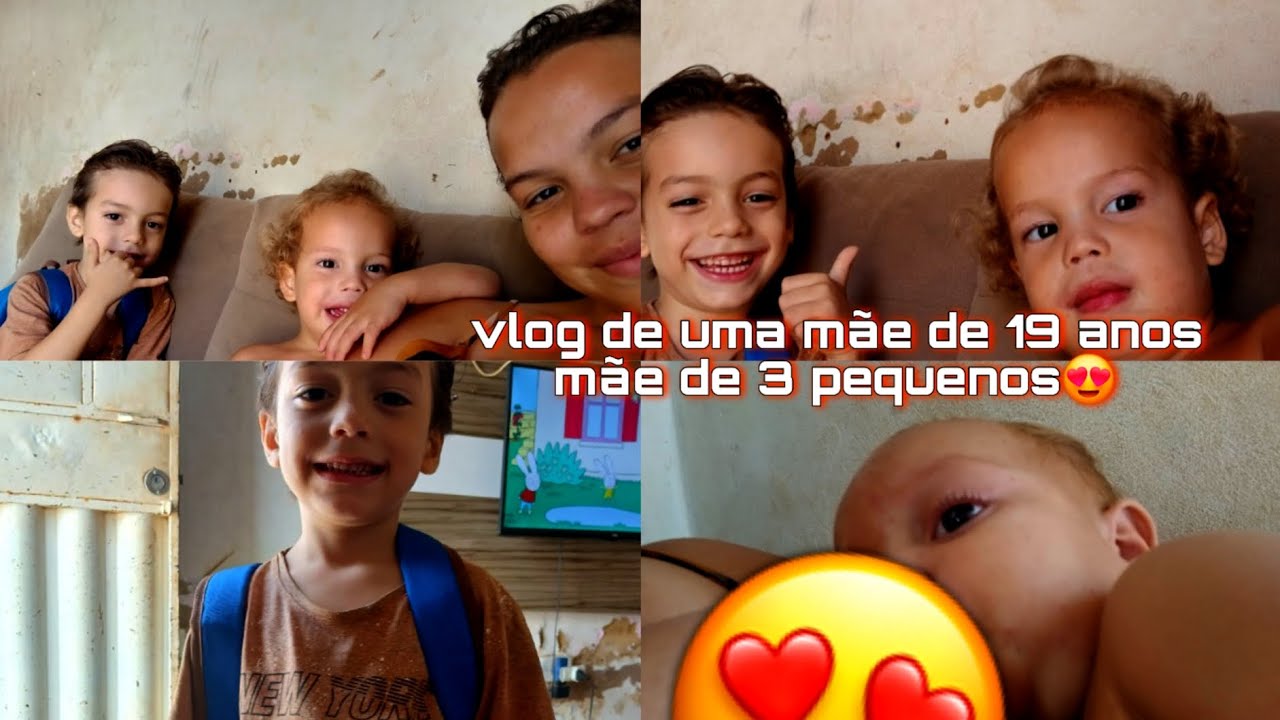 Vlog de uma mãe de 19 anos mãe de 3 pequenos😍