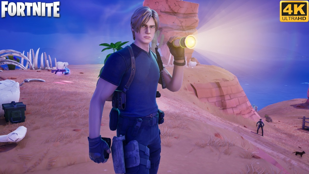 Leon S Kennedy Skin Gameplay - Fortnite (4K 60FPS)