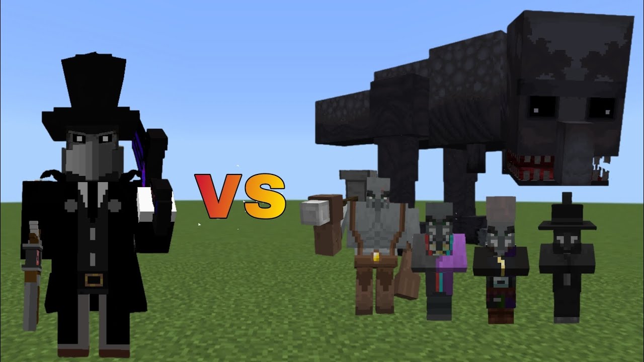 Headhunter Reworked vs Illage N Spillage Bosses | Minecraft | Mob Battle