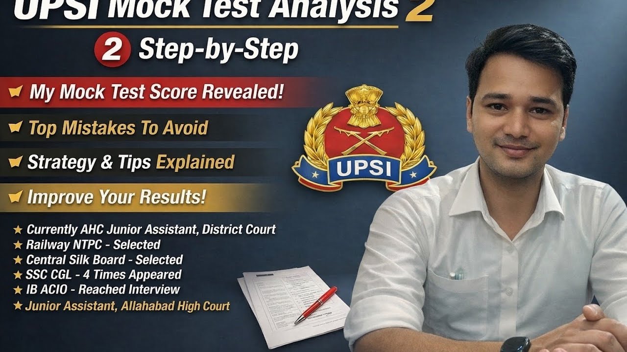 UP SI Mock Test Analysis 2 📊 || Step-by-Step