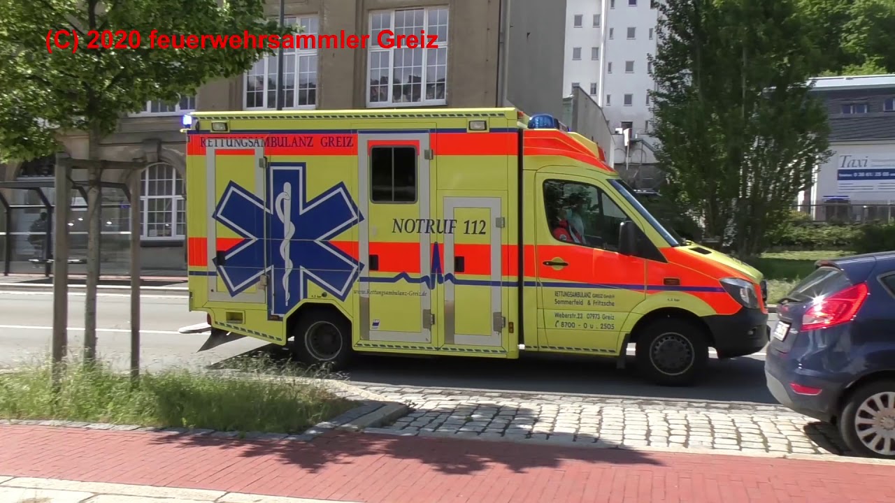 NEF + RTW 2 Rettungsambulanz Greiz + RTW 1 DRK KV LK Greiz RW Zeulenroda + RTW 1 BF Plauen