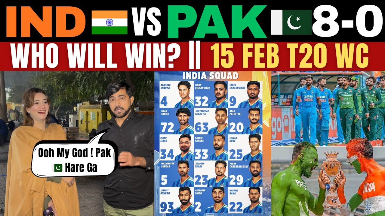 IND vs PAK Biggest Rivalry 🔥 8-0 Record Shocked Pakistan 😭 | 15 Feb Match | Public Reaction