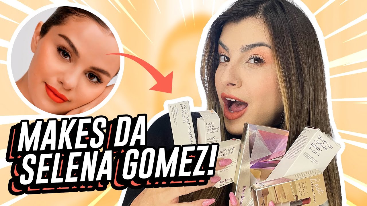 TESTANDO AS MAKES DA SELENA GOMEZ: Rare Beauty - Unboxing & Maquia! | Nah Cardoso