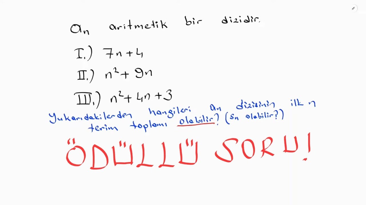 YÜZBİNLERCE ÖĞRENCİYİ ELEYEBİLECEK BİR DİZİ SORUSU.HEDEF ILK 10K SERISI...