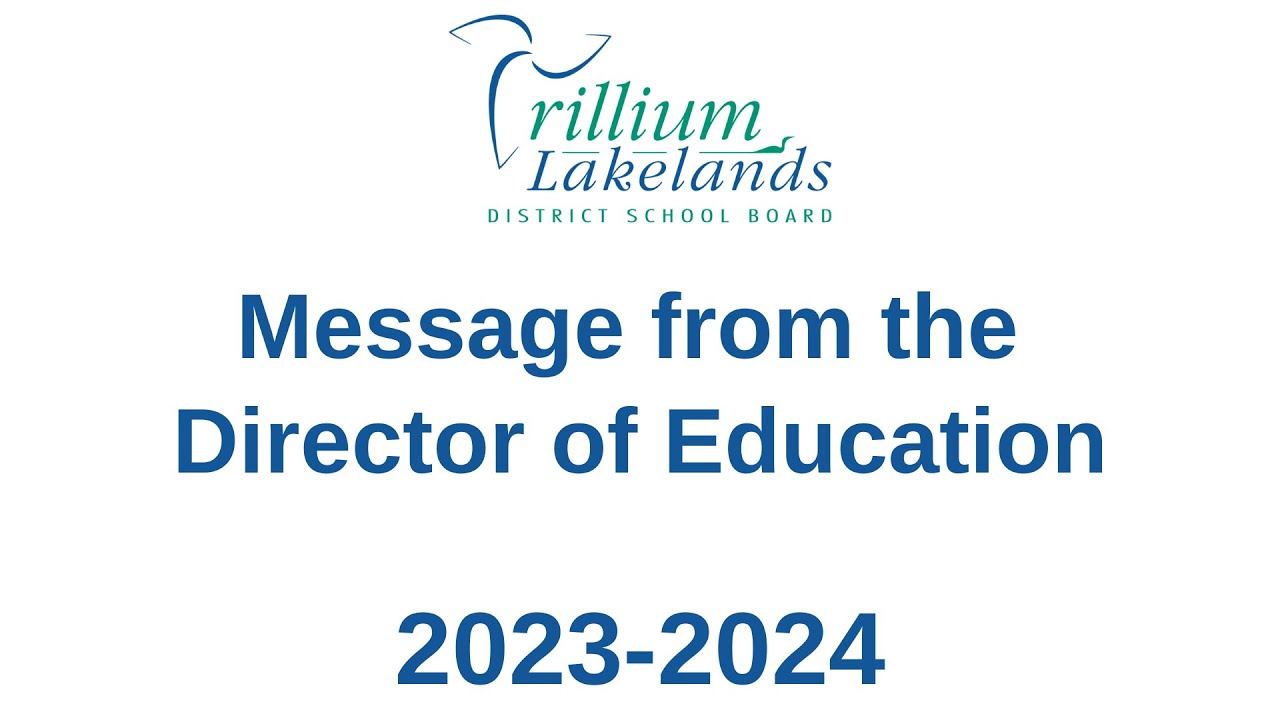 TLDSB Director of education's start up message 2023