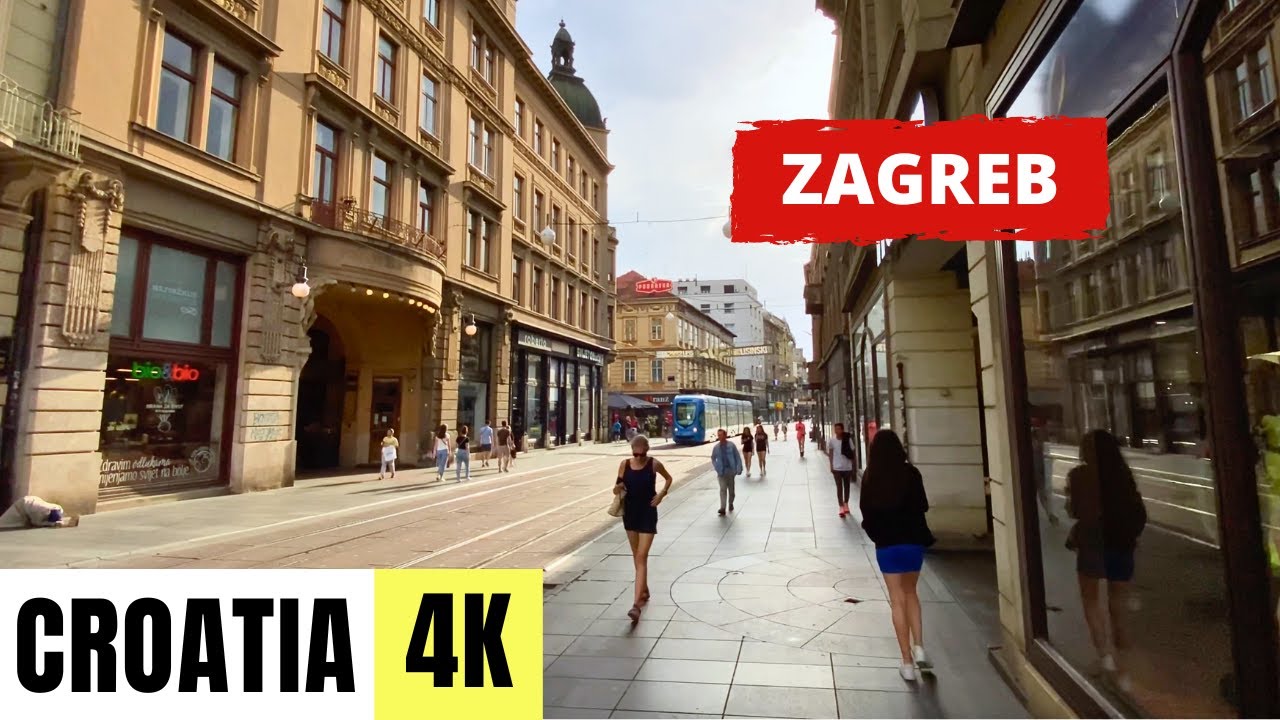 CROATIA 🇭🇷 [4K] ZAGREB — Walking Tour