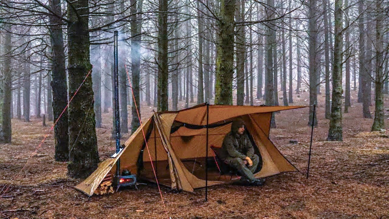 Solo Camping In Heavy Rain Storms Video Compilation