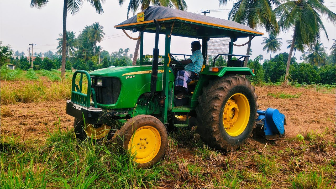 Johndree 5065E tractor Goes to Lemken mulcher performance thevanam land 