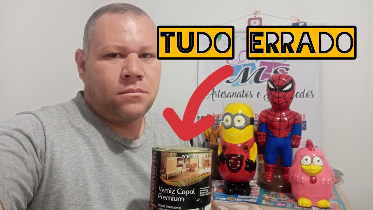M.s artesanato em gesso deu muito Ruim usei Verniz