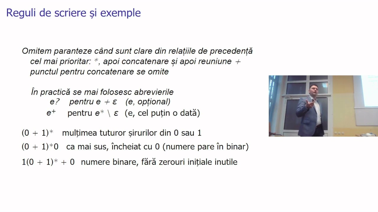 Expresii regulate. Limbaje regulate.  Lagatura expresiilor regulate cu automatele finite