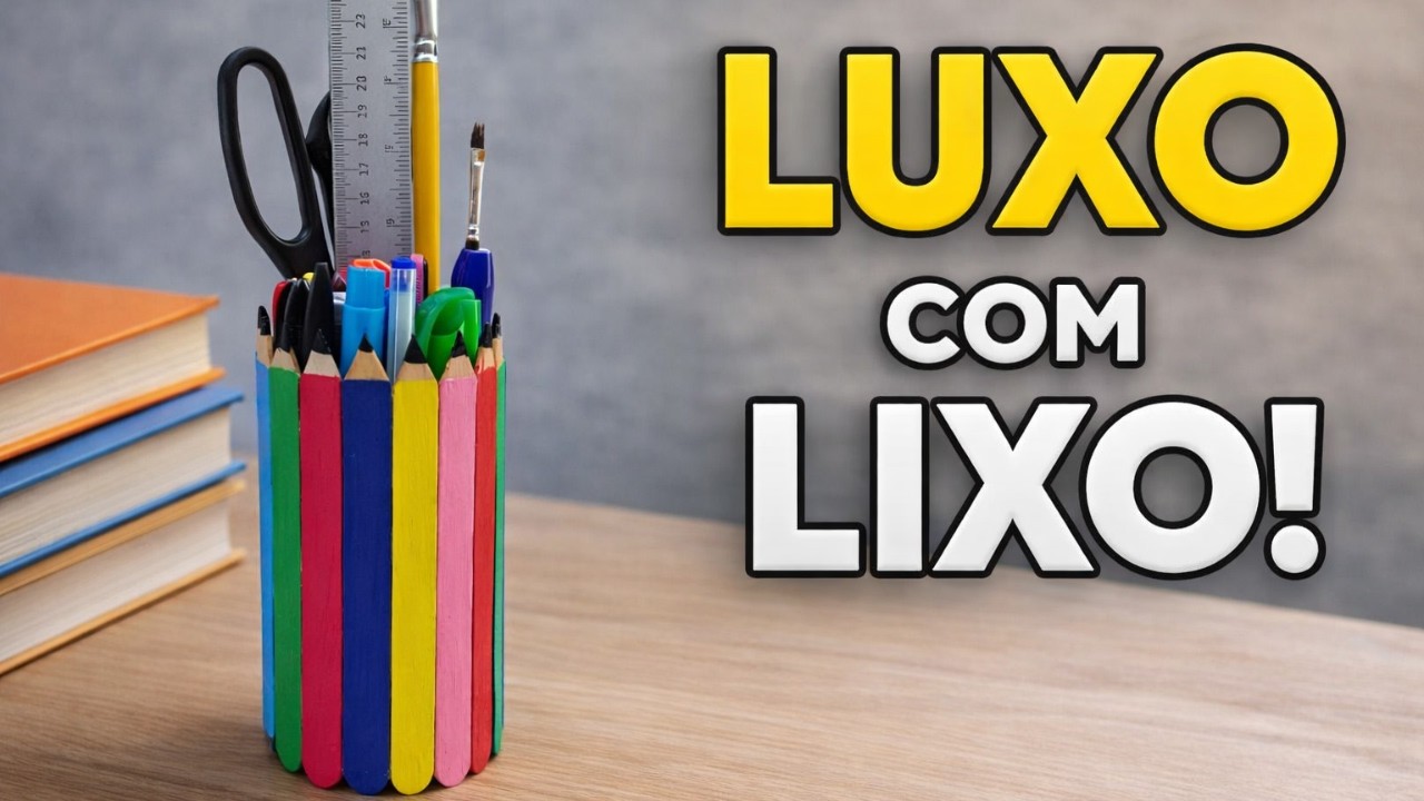 DIY Porta Canetas com Lata de Batata Pringles ♻️ Fácil e Barato