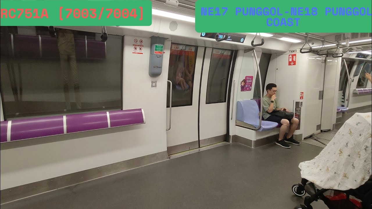 NE17 Punggol-NE18 Punggol coast Alstom Metropolis RC751A [7003/7004]