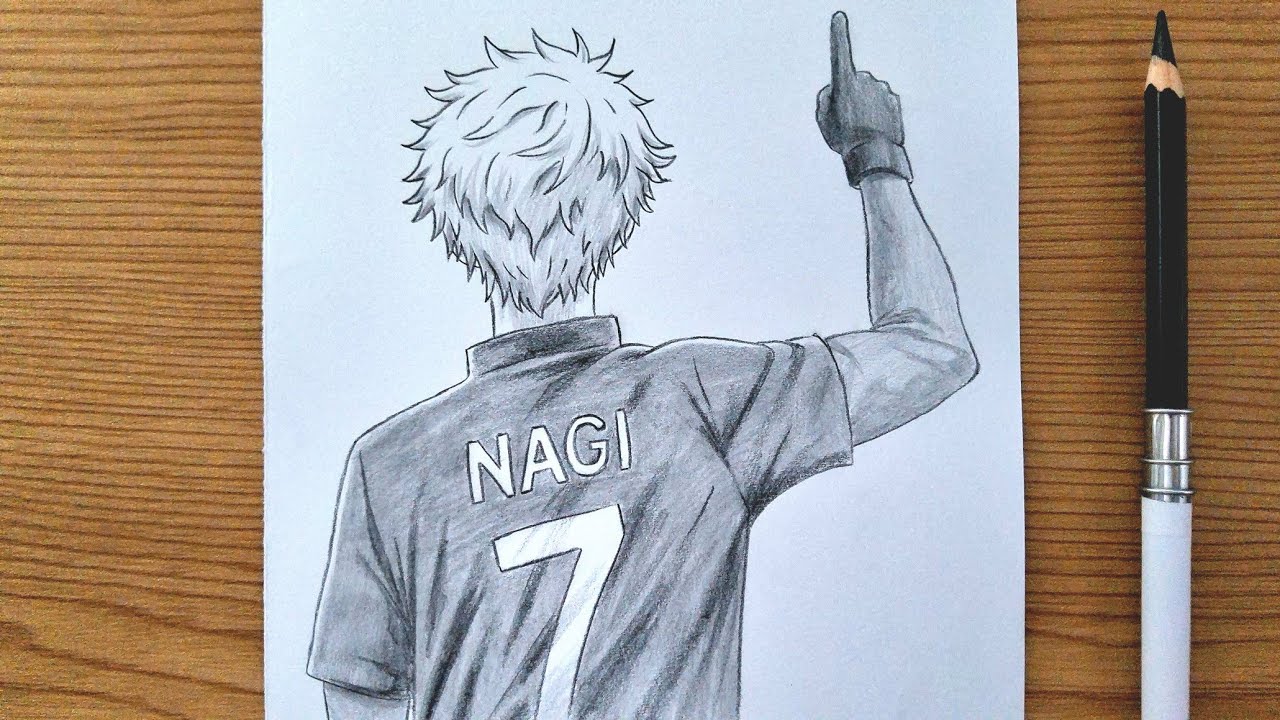 How To Draw Nagi Seishiro Back Pose || Blue Lock Pencil Drawing Tutorial