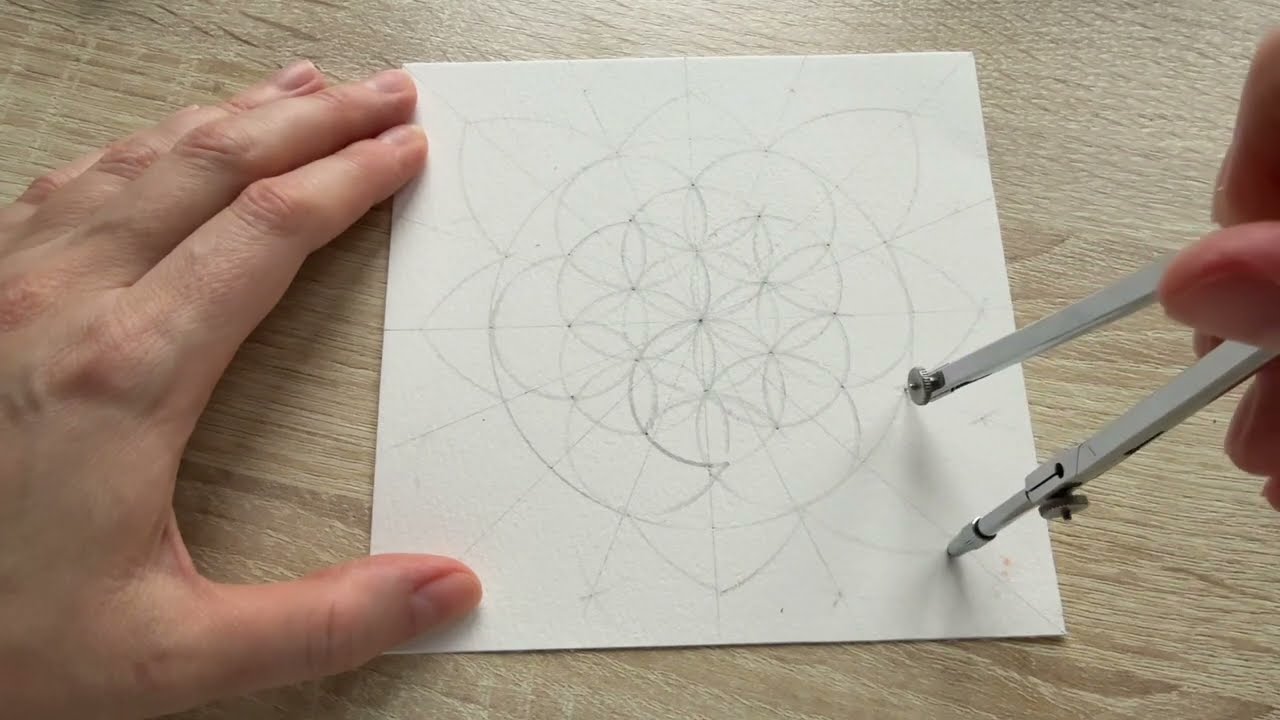 PURE ASMR Flower of Life Tutorial: Geometry Base (Pencil & Compass Sounds)