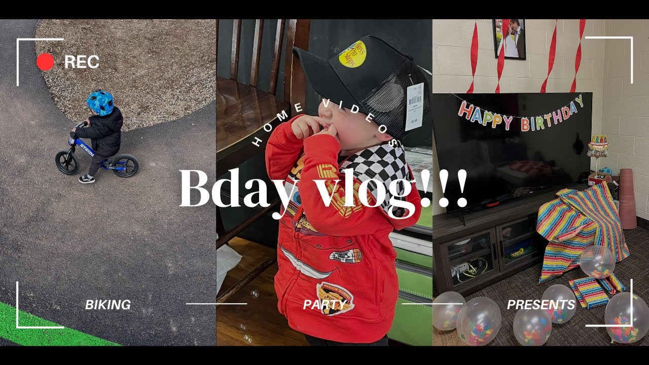 birthday vlog turning 2! | come ride bikes and open presents with us!