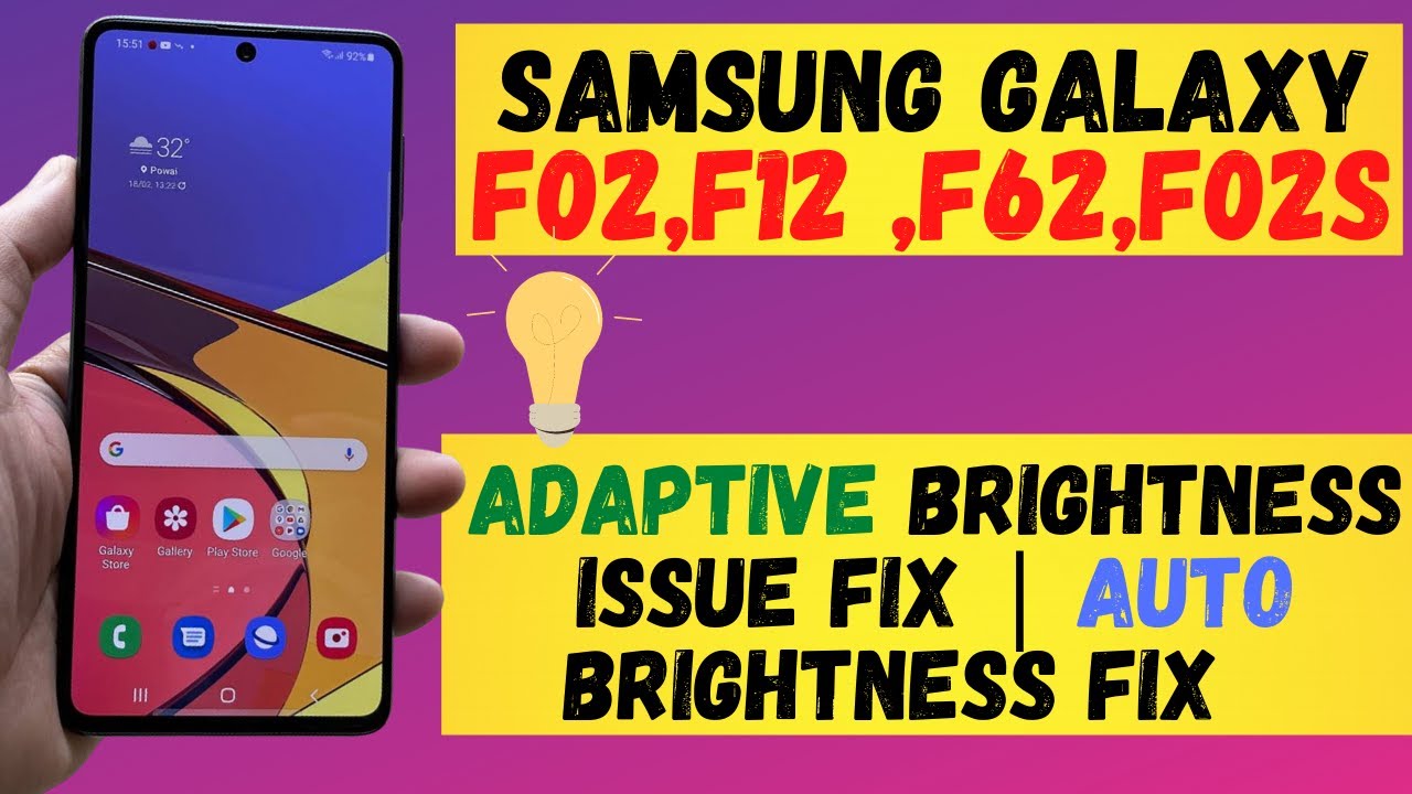 Устранение проблемы с адаптивной яркостью на Samsung Galaxy F02, F12, F62, F02s | Исправление авт...