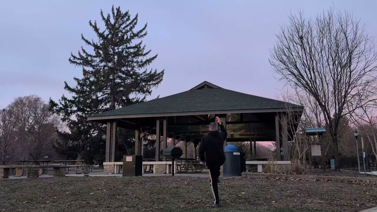 Morning Qigong Warmup With Fading Pink Sky