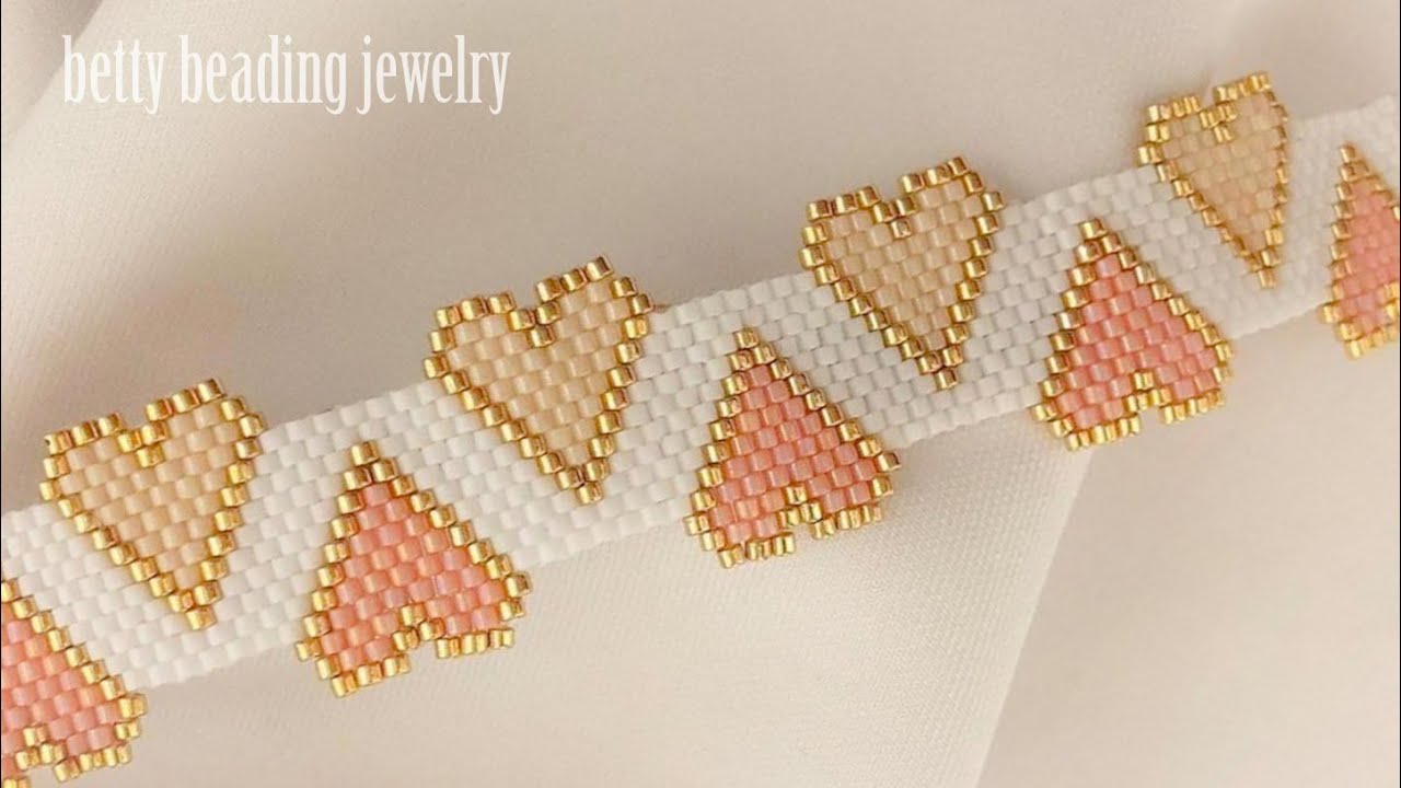 How to make Beaded bracelet with hart❤ design ,seedbeads jewelry  tutorials