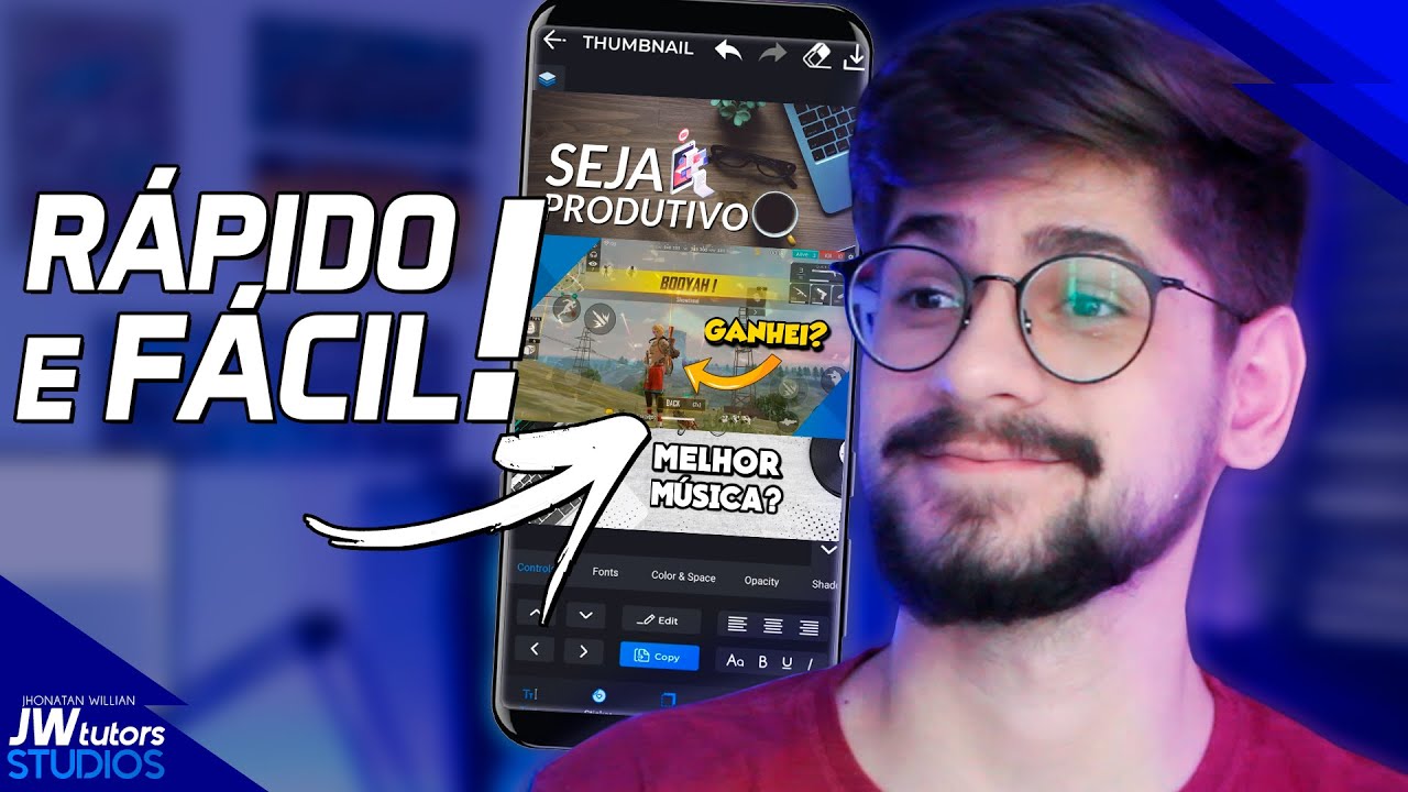 Como fazer uma THUMBNAIL rápido e fácil pelo Celular