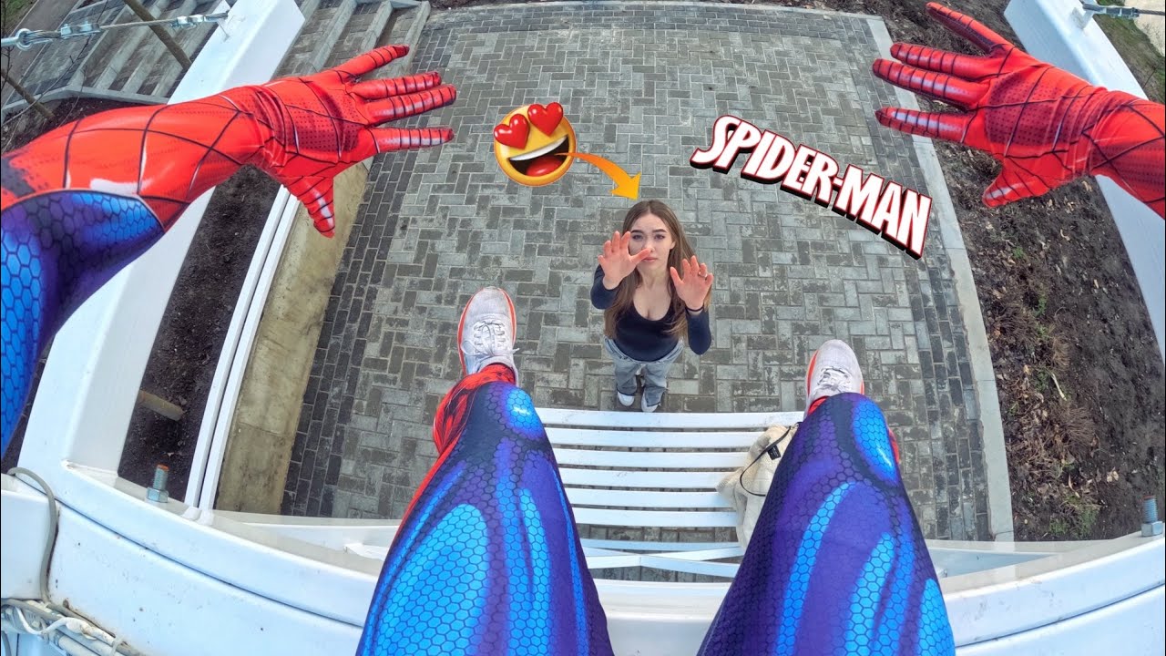 SPIDER-MAN ESCAPING CRAZY AND BEAUTIFUL KSIUSHA (Romantic Parkour POV)