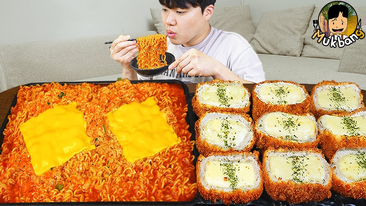ASMR MUKBANG | острая лапша Рамён, кимбап, кимчи рецепт ! принимать пищу