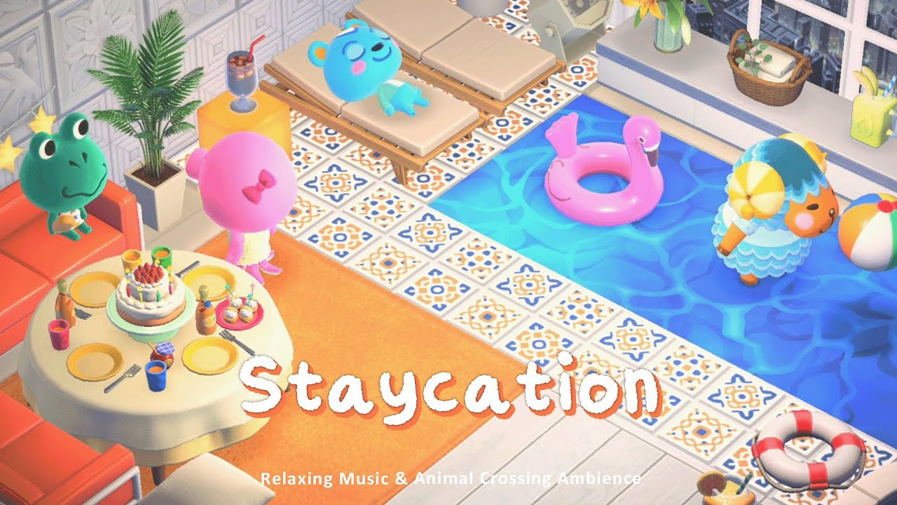 Staycation 🎈 Relaxing Jazzy Chillhop for Studying & Reading | Animal Crossing Ambience