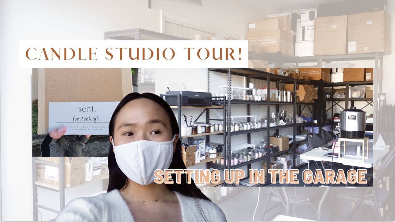 OUR CANDLE STUDIO TOUR || How we run sent. from home in the garage, small business edition