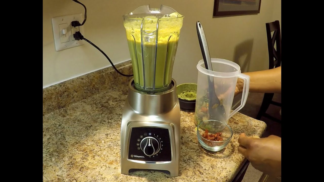 Creamy Pea Soup with Bacon. FEAT Vitamix S55 Personal Blender!