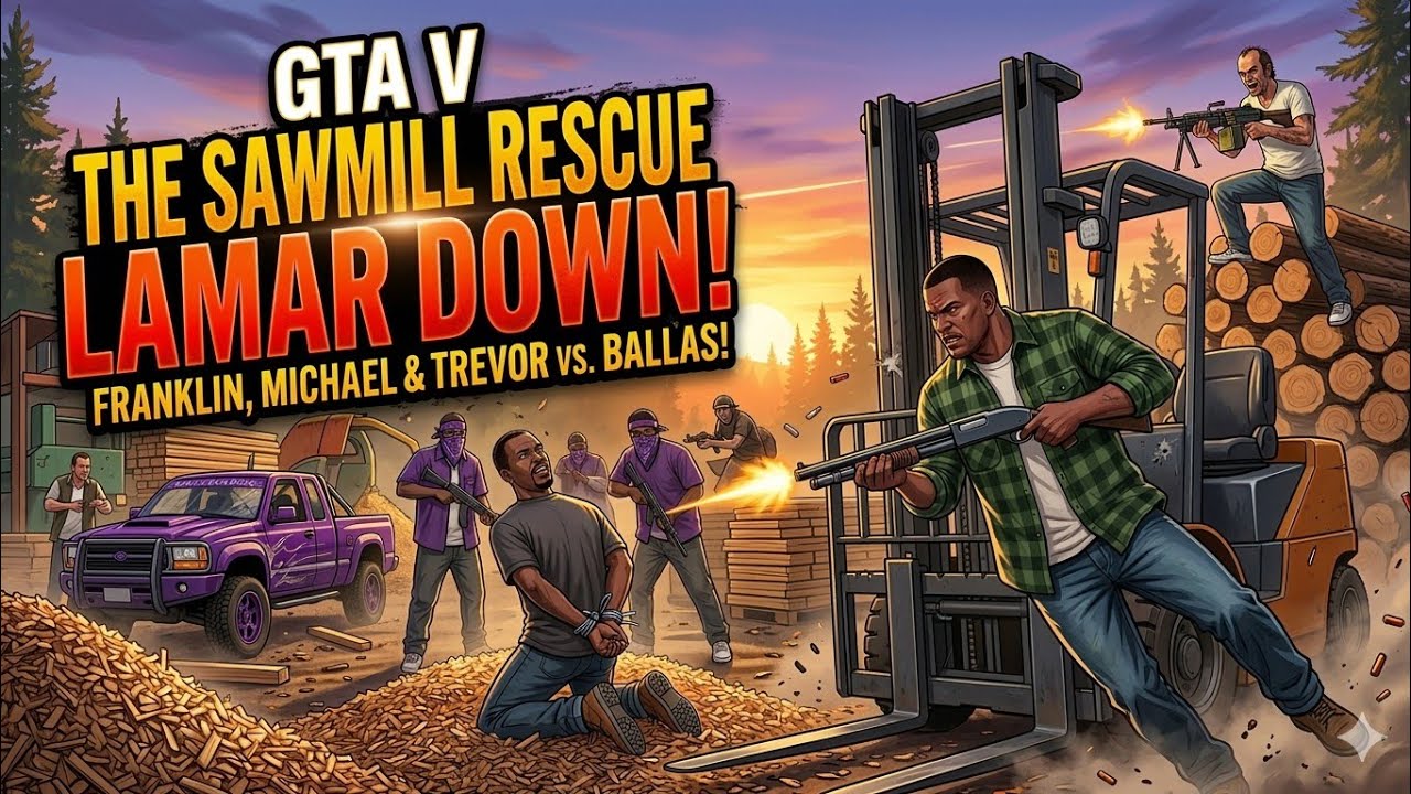 MICHAEL, TREVOR HELP FRANKLIN | LAMAR DOWN IN GTA V | GTA 5 PART 26