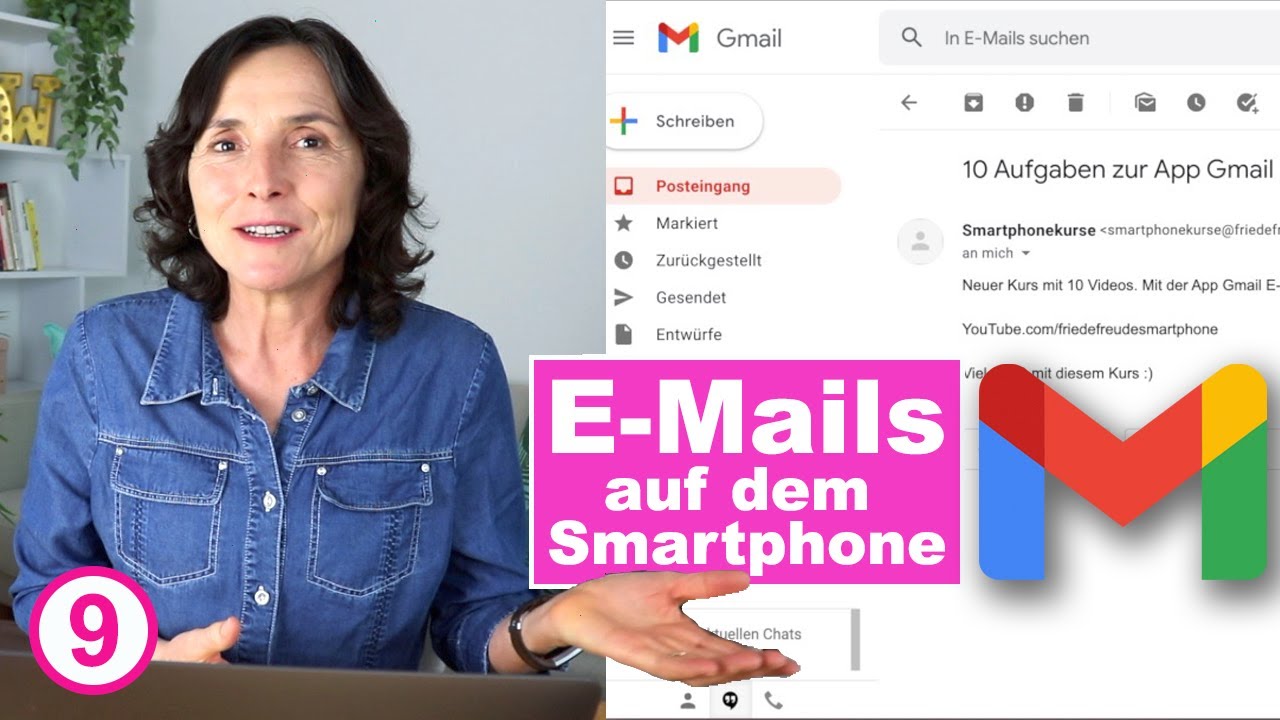 E-Mails auf Gmail mit einem Computer lesen. E-Mails auf dem Smartphone Teil 09
