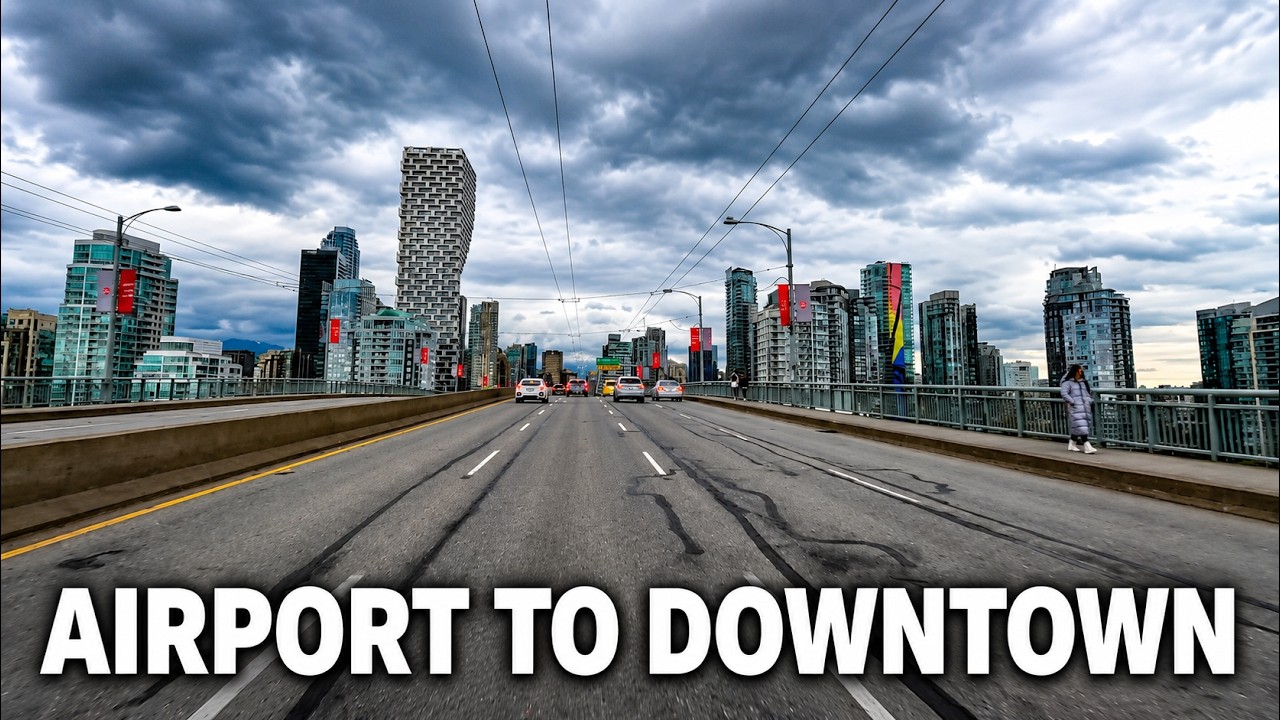 Driving from Vancouver Airport to Downtown [4K]