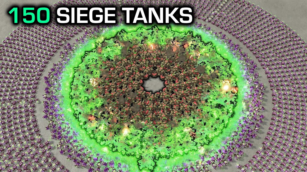 How many Banelings to bust 150 Siege Tanks?