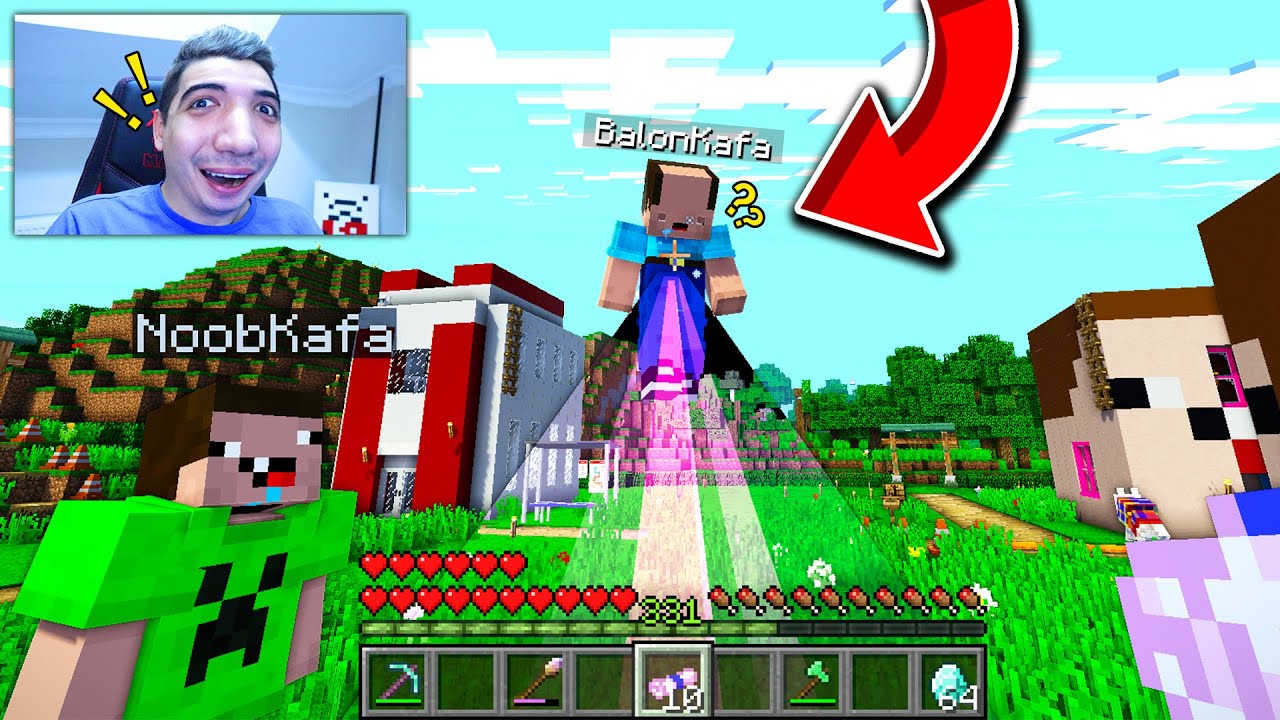 BALON KAFAYI SİHİR İLE UÇURUP TROLLEDİM !! - BalonCraft #334 - Minecraft