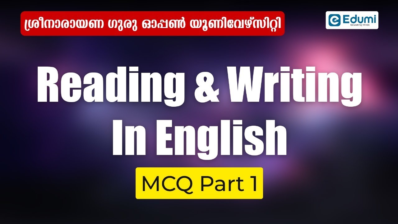 SGOU | Reading and Writing In English | MCQ | PART 1