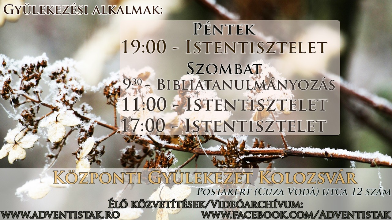 Szombat délutáni Istentisztelet (07.02.2026)