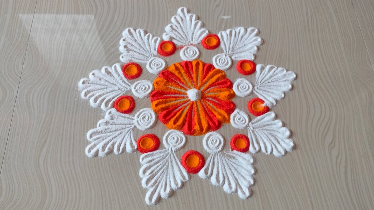 Quick rangoli design 🤩.#youtubevideo #easyrangoli #rangolidesigns 