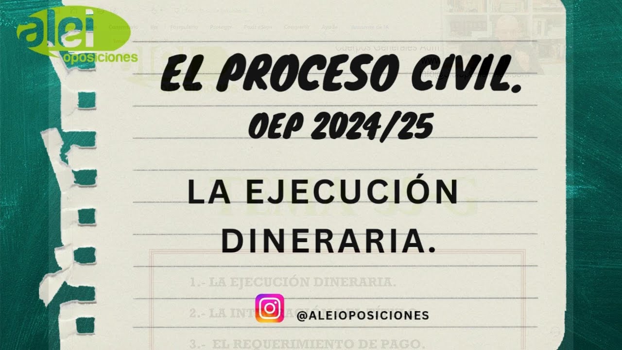 La ejecución dineraria civil.