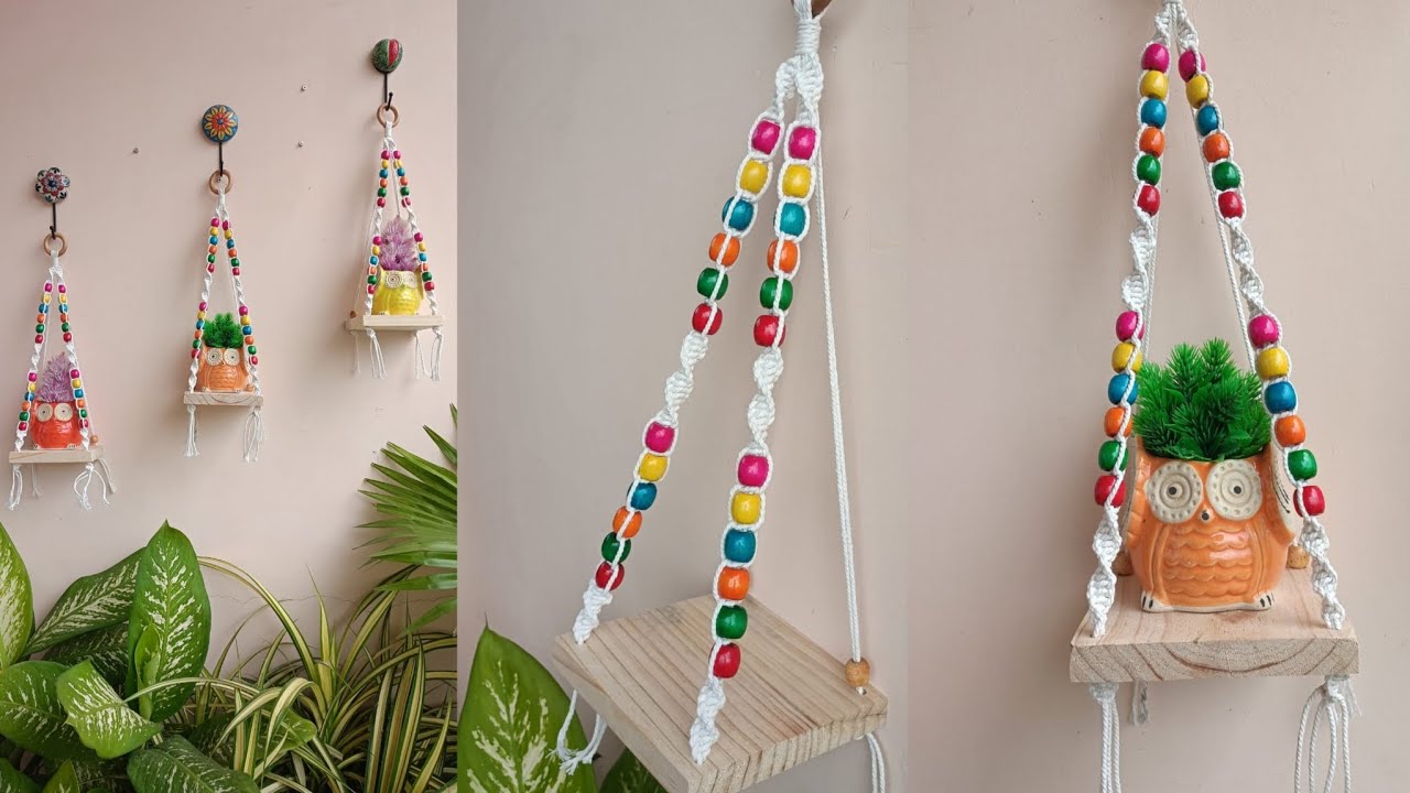🌿 DIY Beaded Macramé Plant Hanger | Easy Wall Hanging Tutorial 🌿