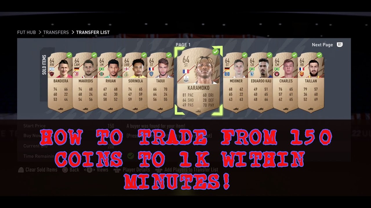FIFA 22 TRADING TIPS - HOW TO TRADE FROM 150 COINS TO 1K WITHIN MINUTES! INSANE MASS BIDDING! FUT 22