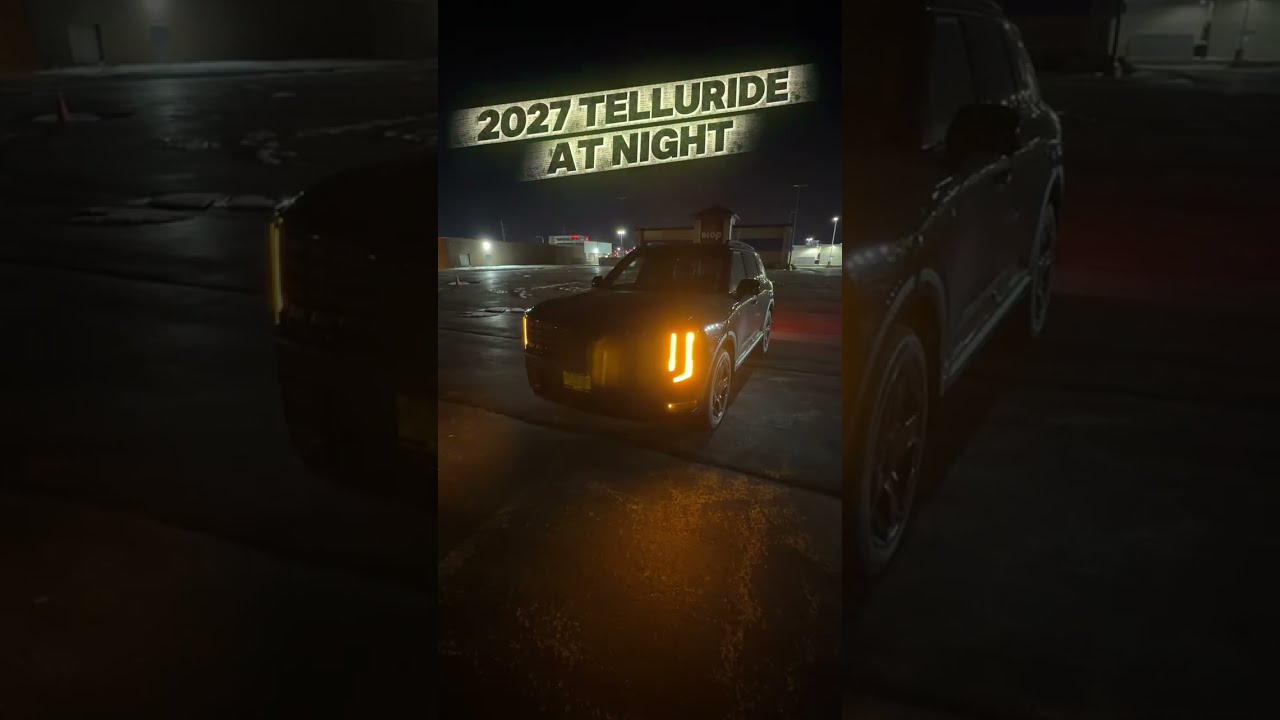 2027 Kia Telluride Outside Dynamic & Inside Ambient Lighting At Night