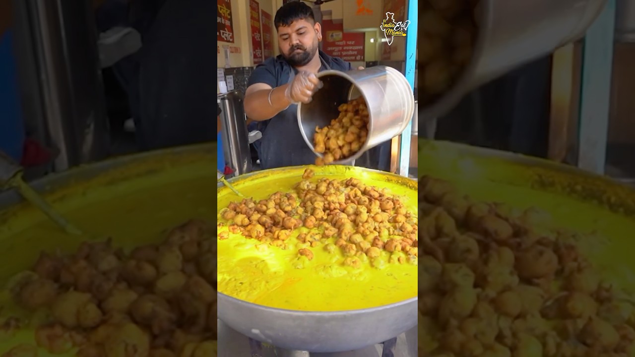 Bhola's famous Kadi chawal making in Yamuna Nagar, sold in full Kadi #yamunanagar #shorts