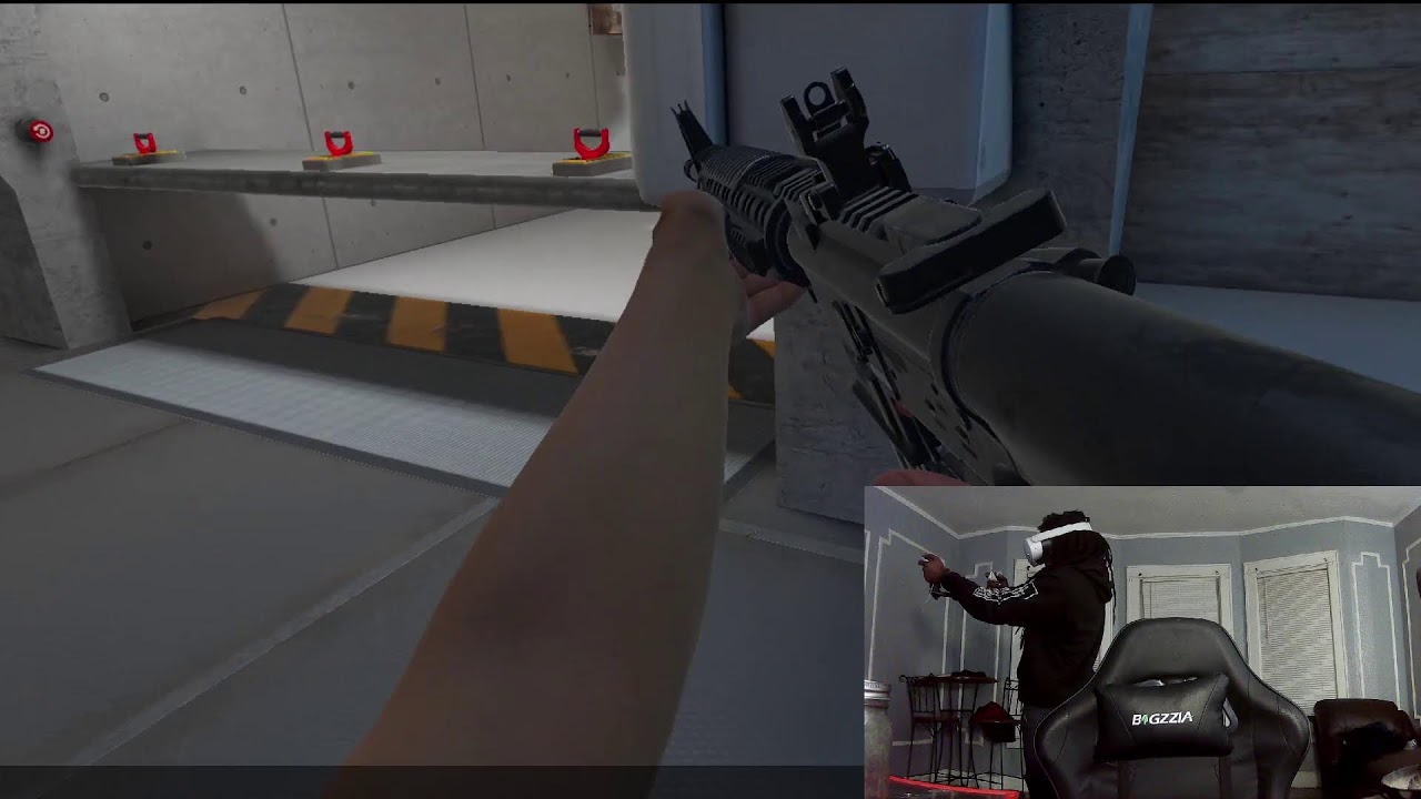 Testing out my new vr gun stock