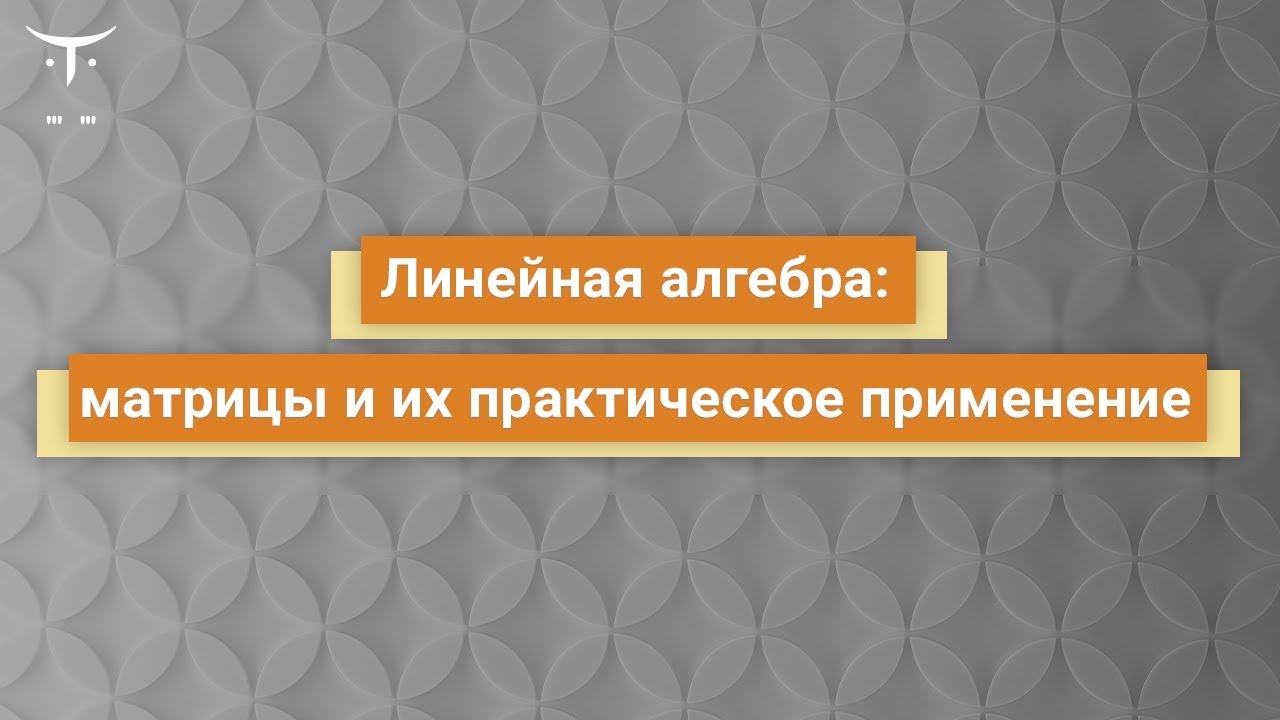 Линейная алгебра  матрицы и их практическое применение // «Математика для Data Science.Базовый курс»