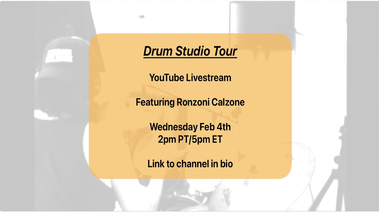 Ronzoni Calzone Drum Studio Tour