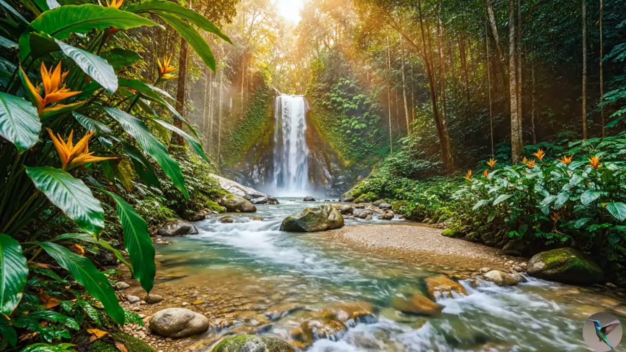 Deep Relaxation Waterfall 🌿 Calm Forest Water Sounds for Stress Relief, Deep Sleep & Meditation