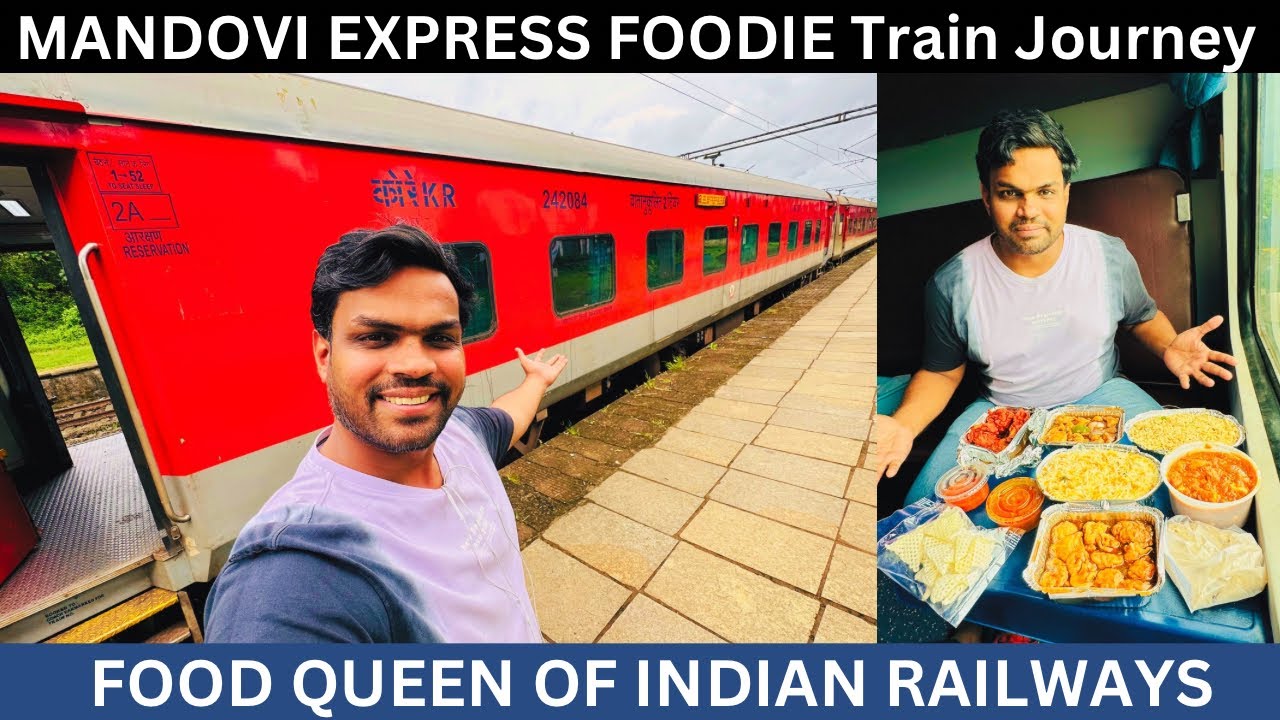 MANDOVI EXPRESS Most Foodie Train Journey in India | Konkan Railway Heavy Monsoon Train Journey