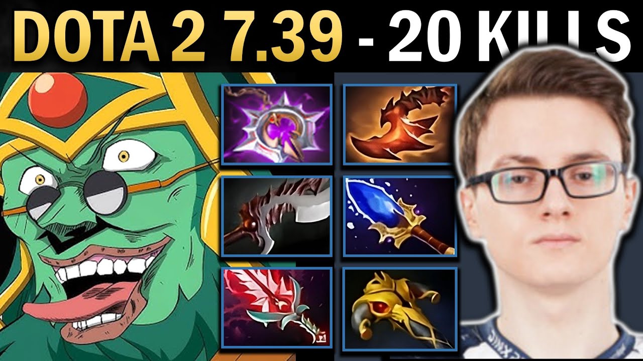 Wraith King Gameplay with 20 Kills and Overwhelming Blink - Dota 7.39
