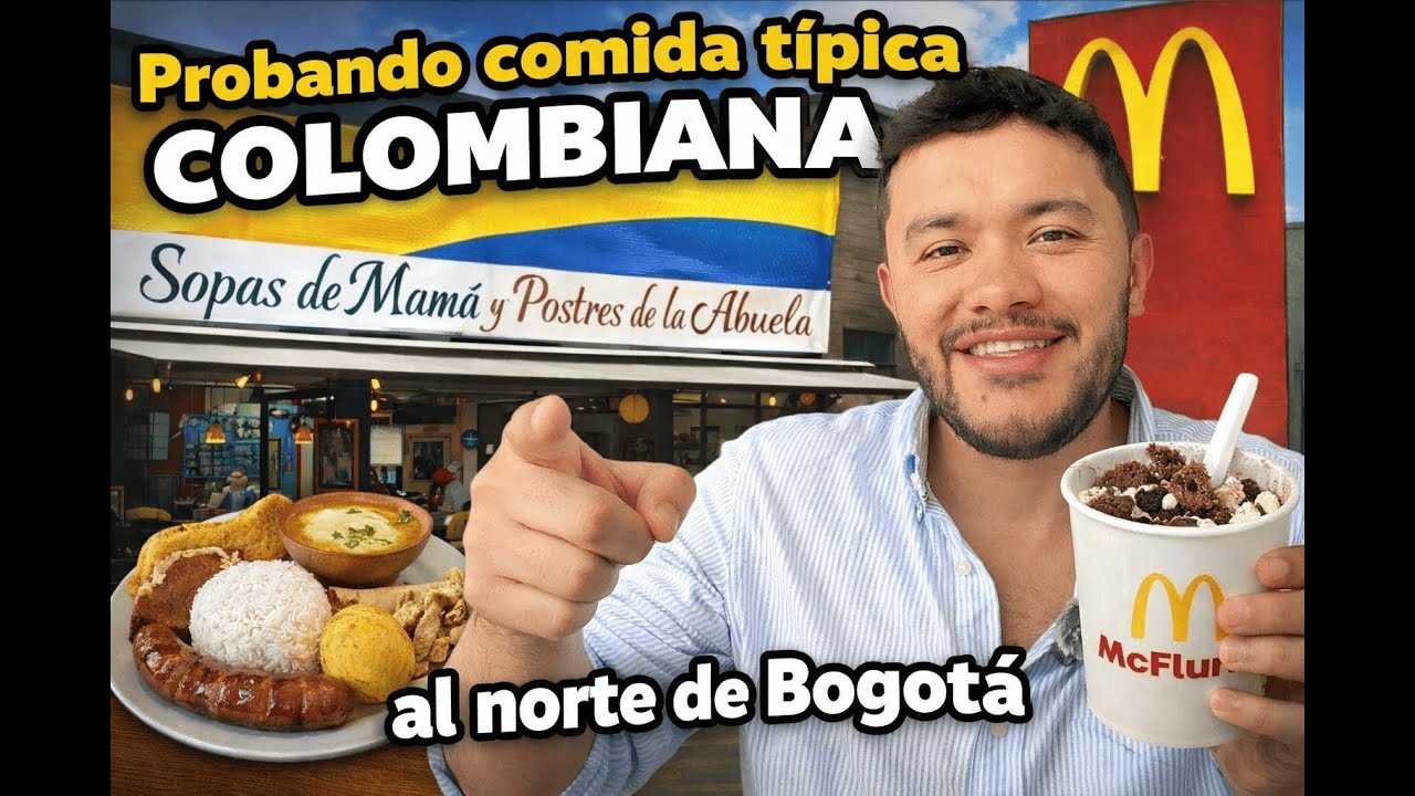 Probando comida típica colombiana al norte de Bogotá.. Y probando el famoso McFlurry al final 🍦